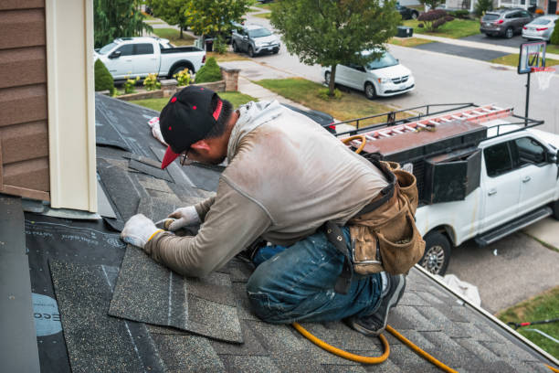 Professional Roofing technician working in South Plymouth, NY